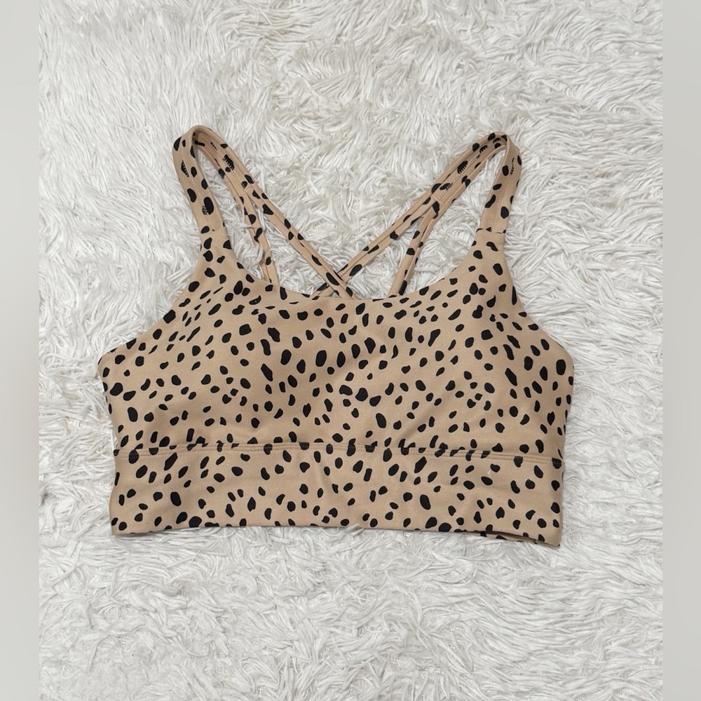 NWT Ellie Sports Bra Women’s Animal Print Strappy Racerback Activewear Bra Sz L